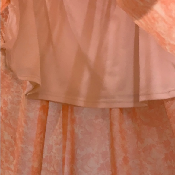 Coral / Peach / Orange sheer maxi skirt - Picture 3 of 4
